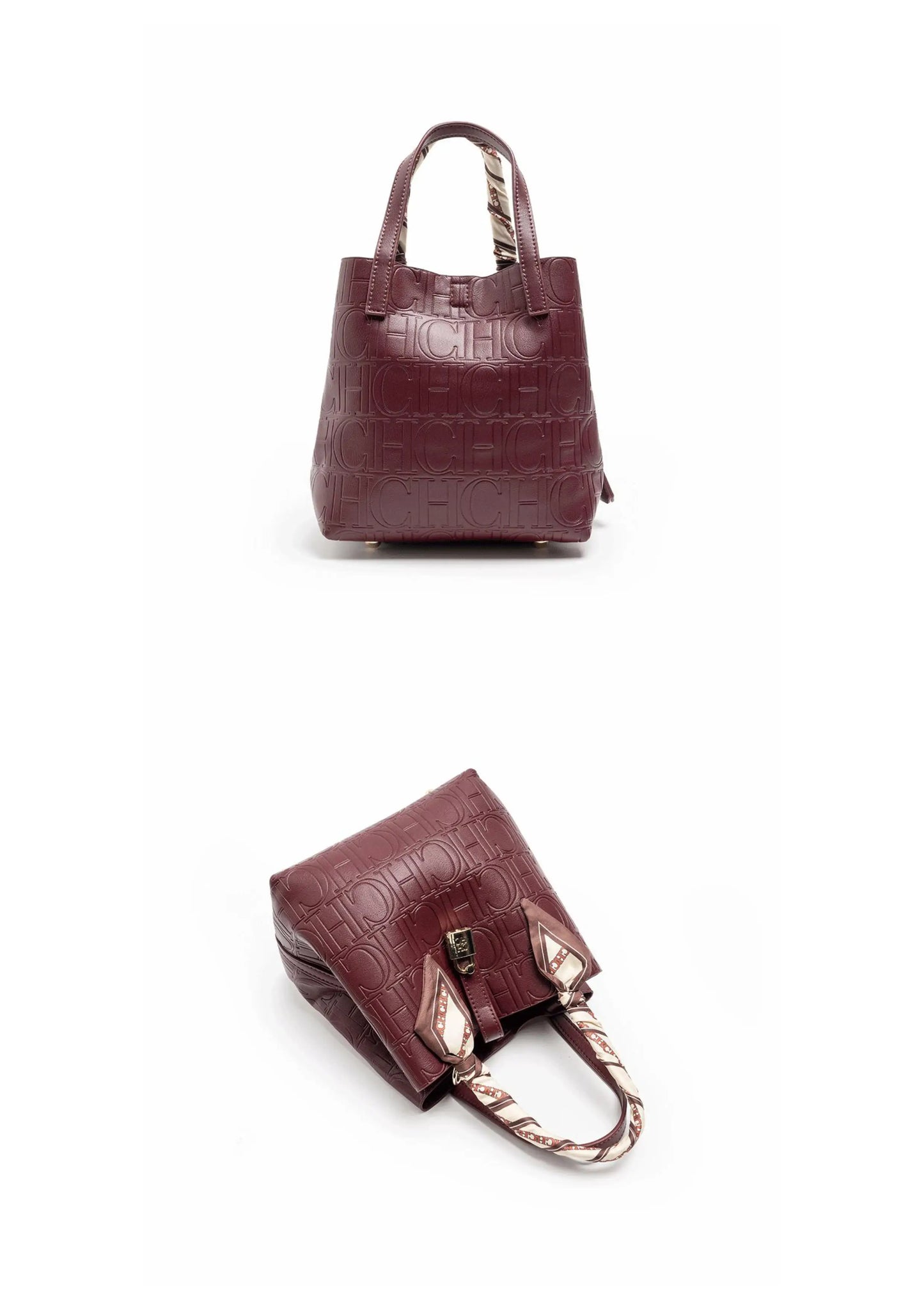 CH Large Capacity Handbag Luxury Brand Temperament Letter Print with Lock Design 2025 Trendy Women's Crossbody Bag