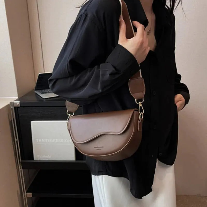 Leather Casual Ladies Shoulder Bag Women's Flap Crossbody Bag