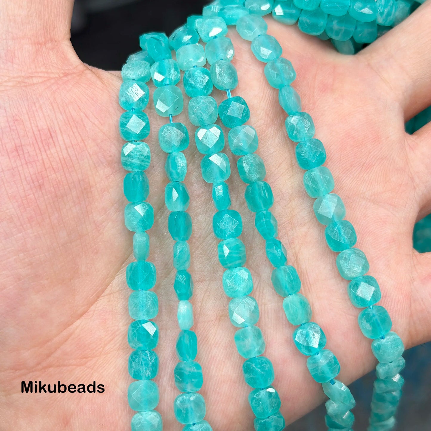 Wholesale Natural 2.8*6mm Mozambique Amazonite Square Loose Beads For Making Jewelry DIY Necklace Bracelet Mikubeads