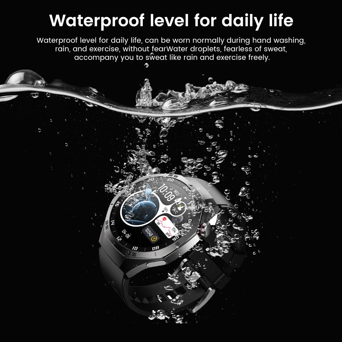 New For Android and ios Smart Watch Men AMOLED Screen GPS Motion trajectory Heart Rate Bluetooth Calls SmartWatch Waterproof