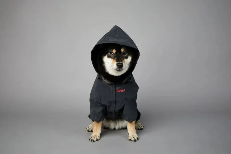 Reflective Space Suit Dog Raincoat - Waterproof Hoodie for All Sizes