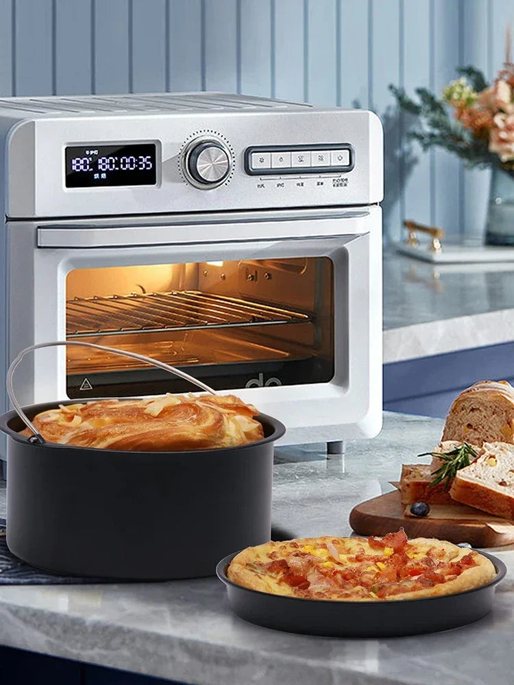 6/7/8 Inch Round Cake Mold Non Stick Baking Pan Tray Molds Air Fryer Basket with Handles Bakeware Kitchen Pizza Oven Baking Pans
