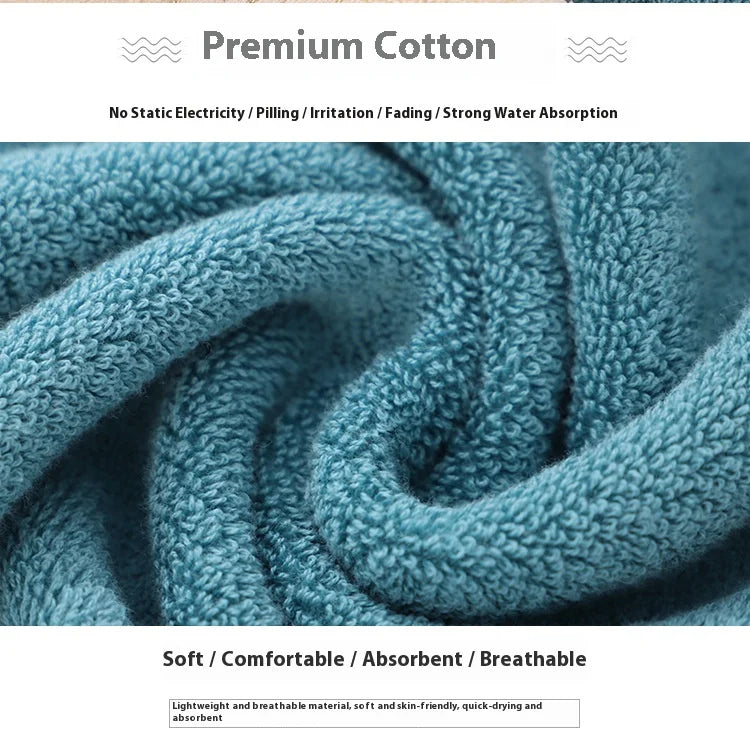 All-Cotton Class A Premium Face & Bath Towel Set - Thickened & Highly Absorbent