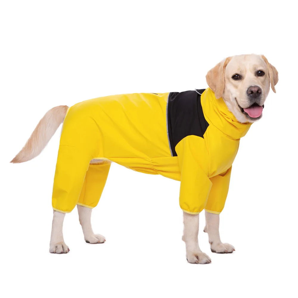 4-Leg Waterproof Dog Raincoat for Medium & Large Breeds