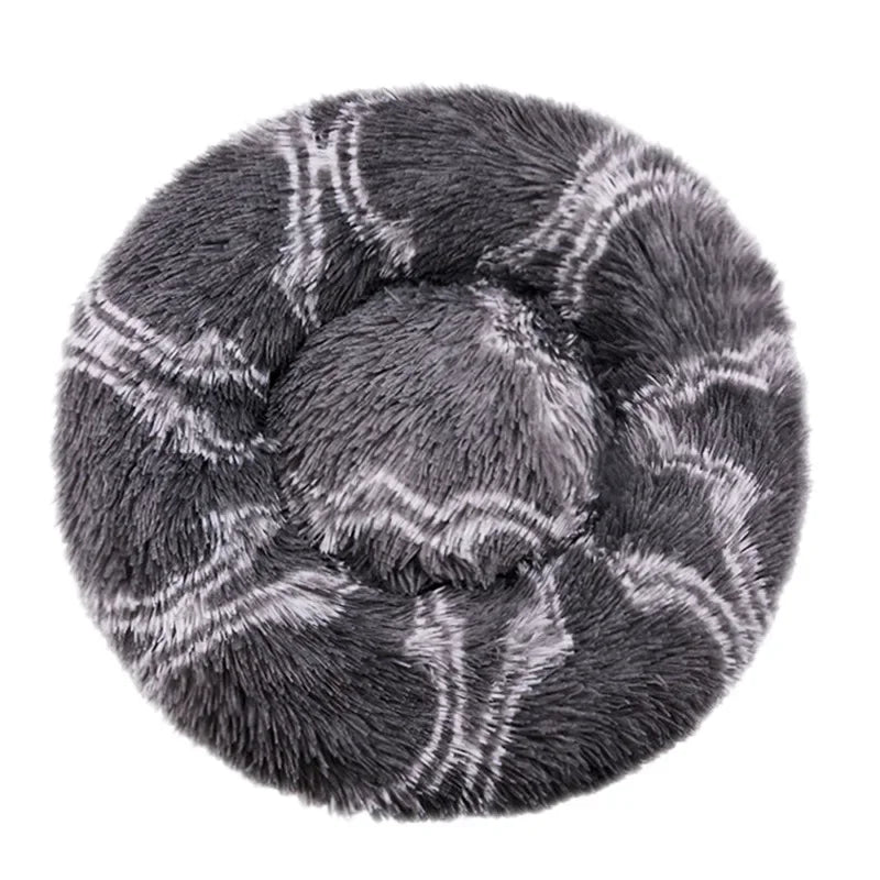 40-90cm Round Plush Pet Bed - Winter Warm Dog & Cat Bed for Medium-Large Pets