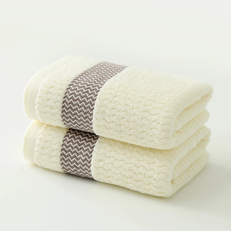 2-Pack Thickened Pure Cotton Towels - Highly Absorbent & Quick-Dry