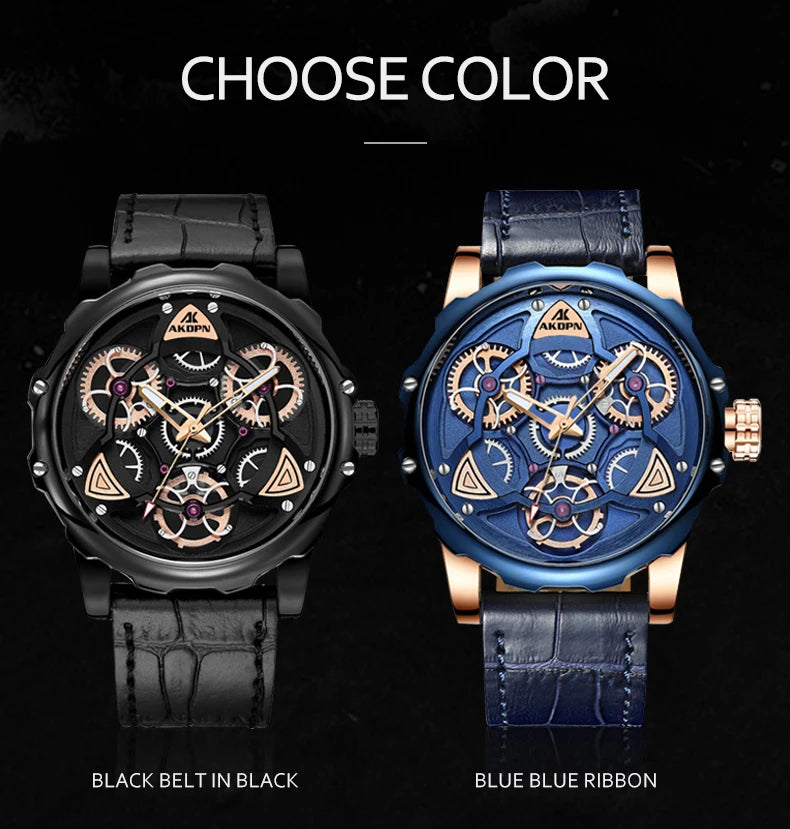 A high-end men's watch with cool retro and trendy style quartz watch
