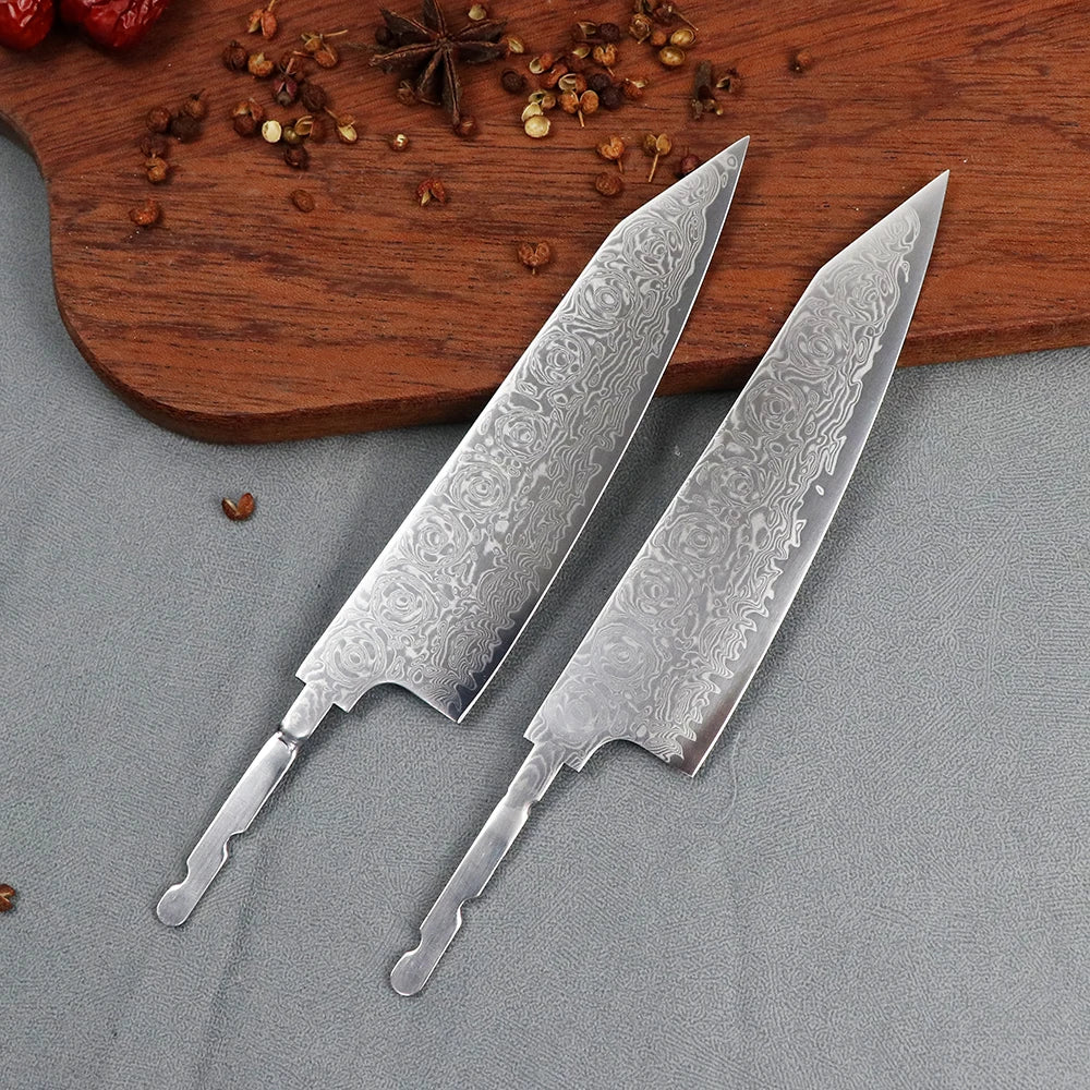 Sharp DIY Chef Fruit Utility Knife Blank VG10 Damascus Steel Blade Material Semi-finished Knife Embryo Japanese Style