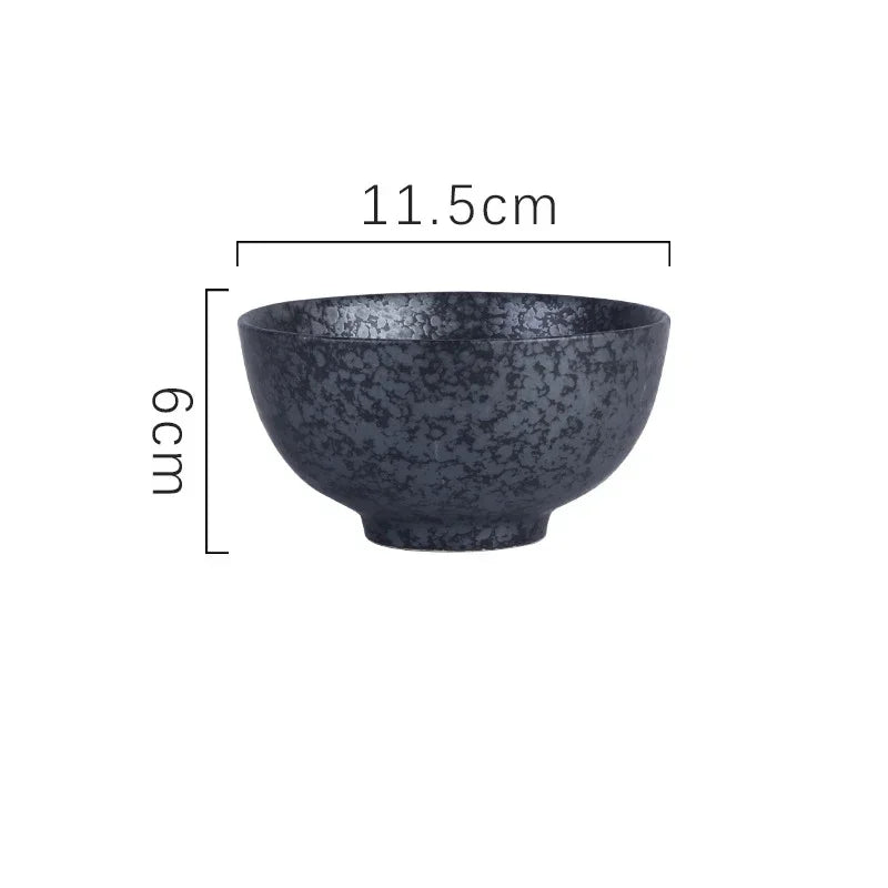 4.5-inch Ceramic Household Rice Bowl Japanese Retro Restaurant Home Tableware Eating Dishes Soup Bowl