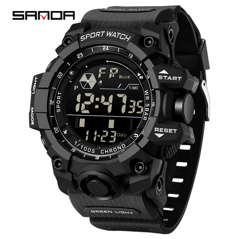 SANDA 6229 Digital Watches for Men Waterproof Luminous Outdoor Sports Watch Fashion Clock Simple Multifunction Male Wristwatch