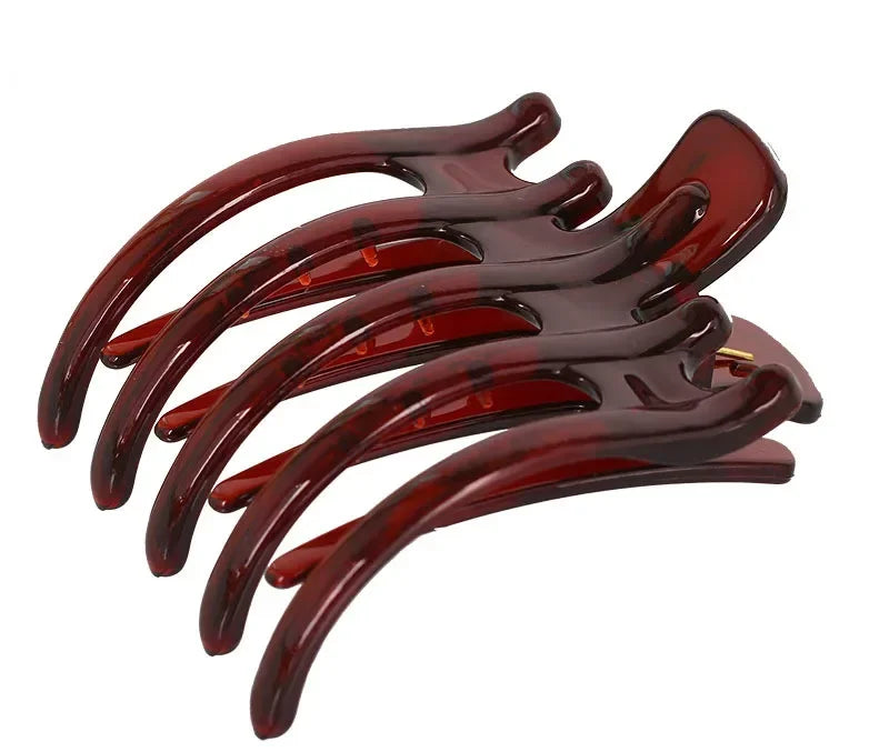 Simple Black Ponytail Hair Claw Clip – Korean Acrylic Barrette for Women