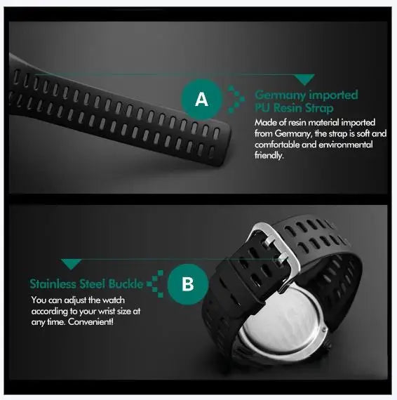 Men's Digital Electronic Watch Sports Glow 49mm Large Dial Student Outdoor Adventure Trend Multifunctional Maler fashion Watches