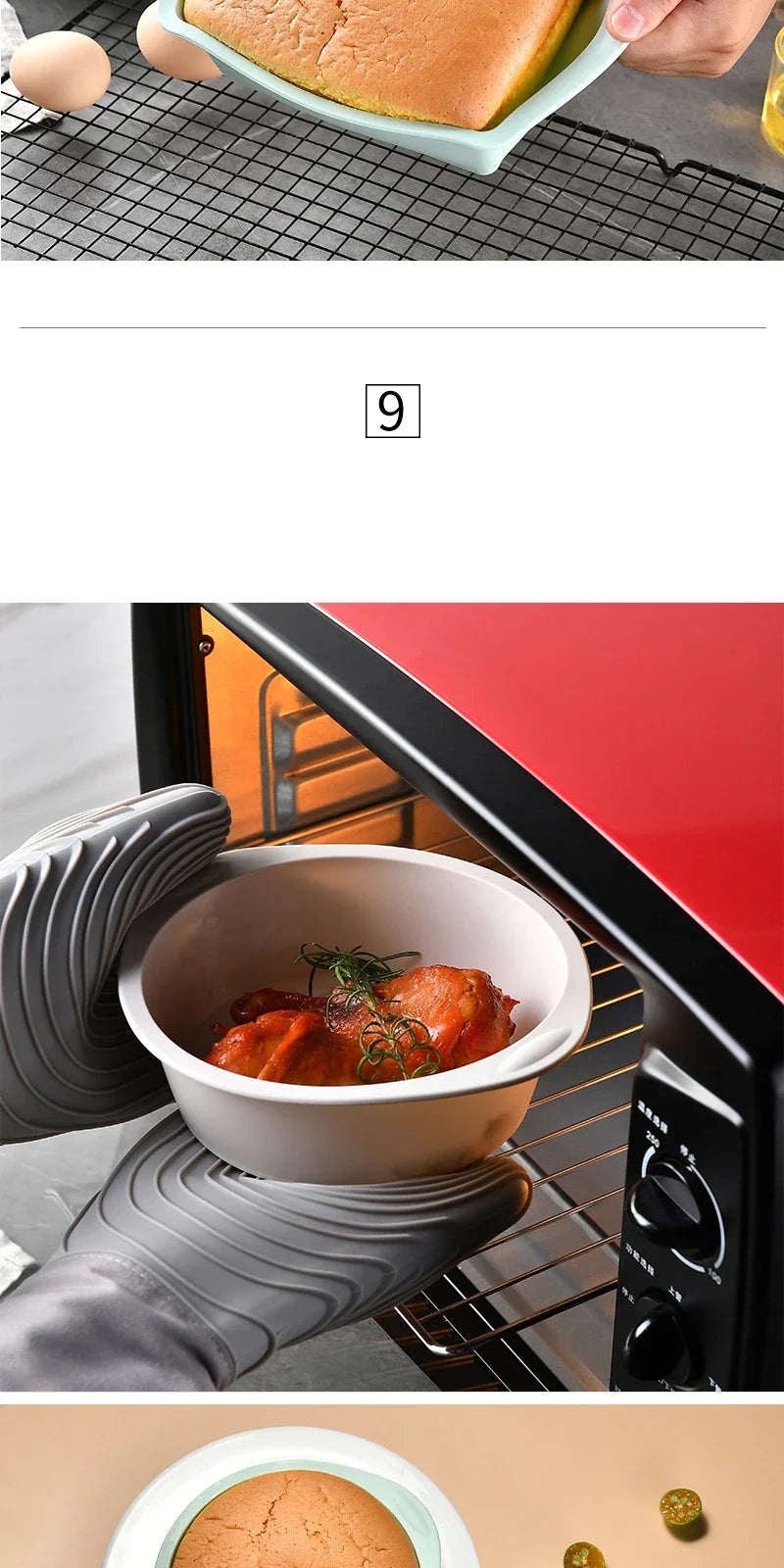 2Pcs Silicone Cake Mold Tray Pans Round Square Kitchen Silicone Nonstick Baking Pans Reusable Cake Pans Baking Tools