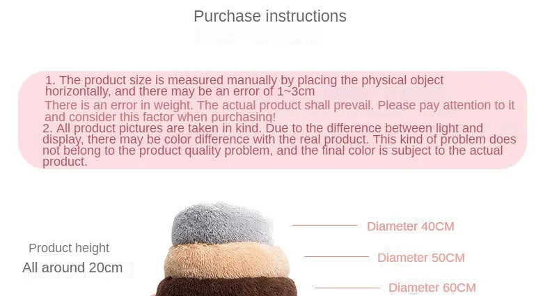 Winter Plush Pet Nest - Washable Round Bed for Cats and Dogs