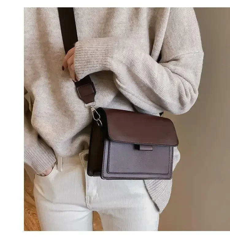 Crossbody Bag PU Leather Fashion Bags for Women Travel Handle Handbag Fashion Shoulder Messenger Bag Ladies Small Flap Bag