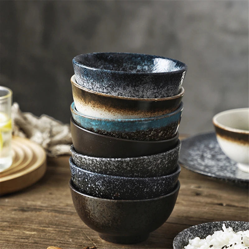 4.5inch Japanese Ceramic Rice Bowl Porcelain Dishes Pretty Restaurant Table Top items Soup Noodles Sauce Bowls Dinnerware