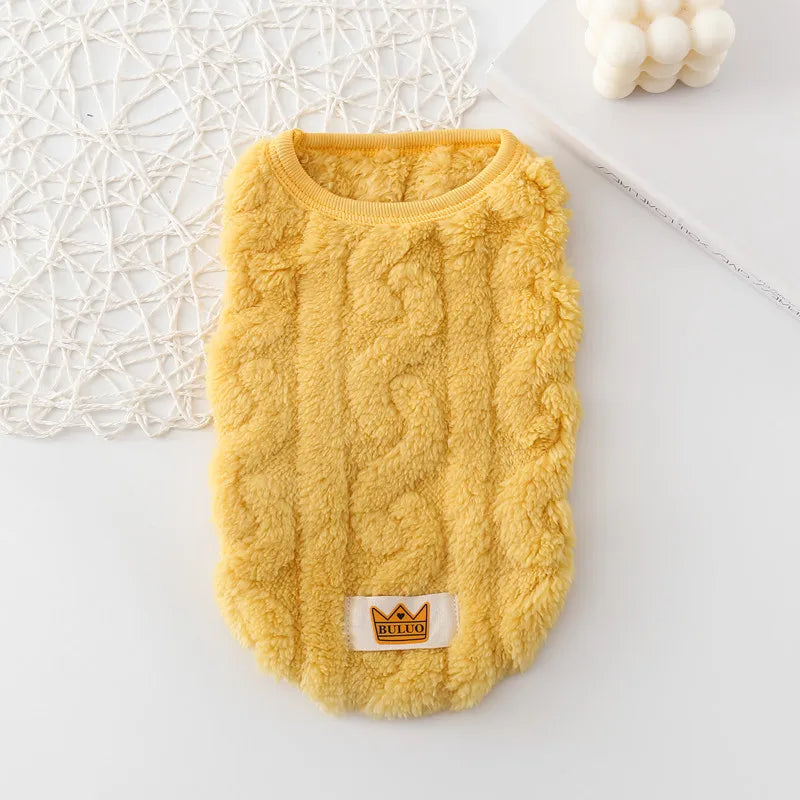Cute Dog & Cat Sweater - Cozy Knit Hoodie with Harness Hole for Small Dogs