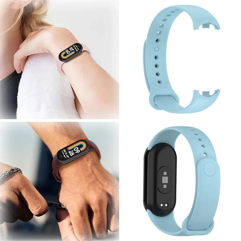 Sport Watchbands For Xiaomi Mi band 8-9 NFC Replacement miband9/8 silicone Bracelet waterproof Strap smart mi band 9 Accessories