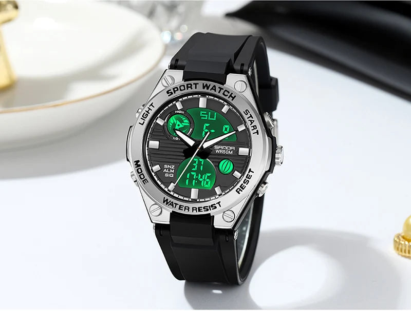 SANDA Brand G Style LED Digital Watch Women Sport Chronograph Lady Quartz Wristwatch 50m Waterproof Female Girl Electronic Clock