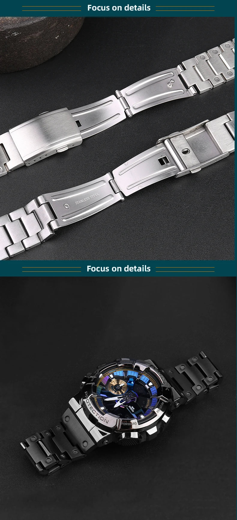 20mm 22mm For Casio MDV106-1A MDV-107 MTP-VD01 MDV-106D Strap Stainless Steel Wristband Metal Bracelet Replacement Watchband