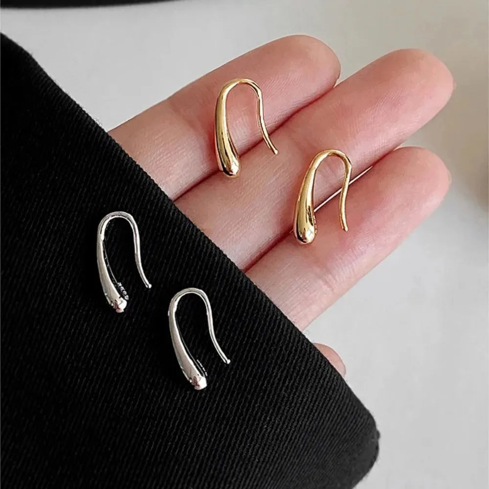 Silver Water Drop Shape Earrings for Women Simple Temperament Ins Retro Jewelry Party Birthday