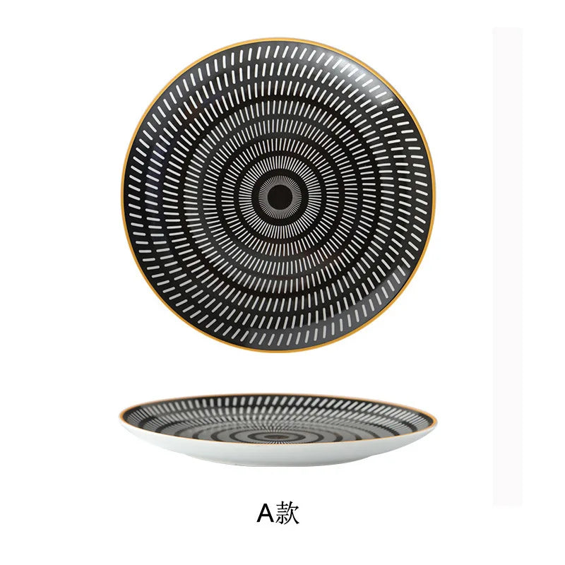 Japanese-style wavy vegetable plate Household ceramic creative Western food plate High-end Nordic dessert plate
