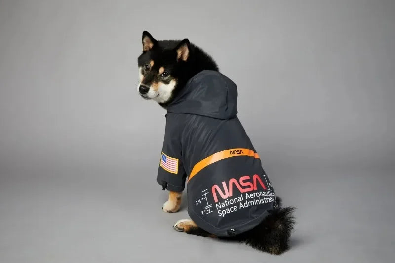 Reflective Space Suit Dog Raincoat - Waterproof Hoodie for All Sizes