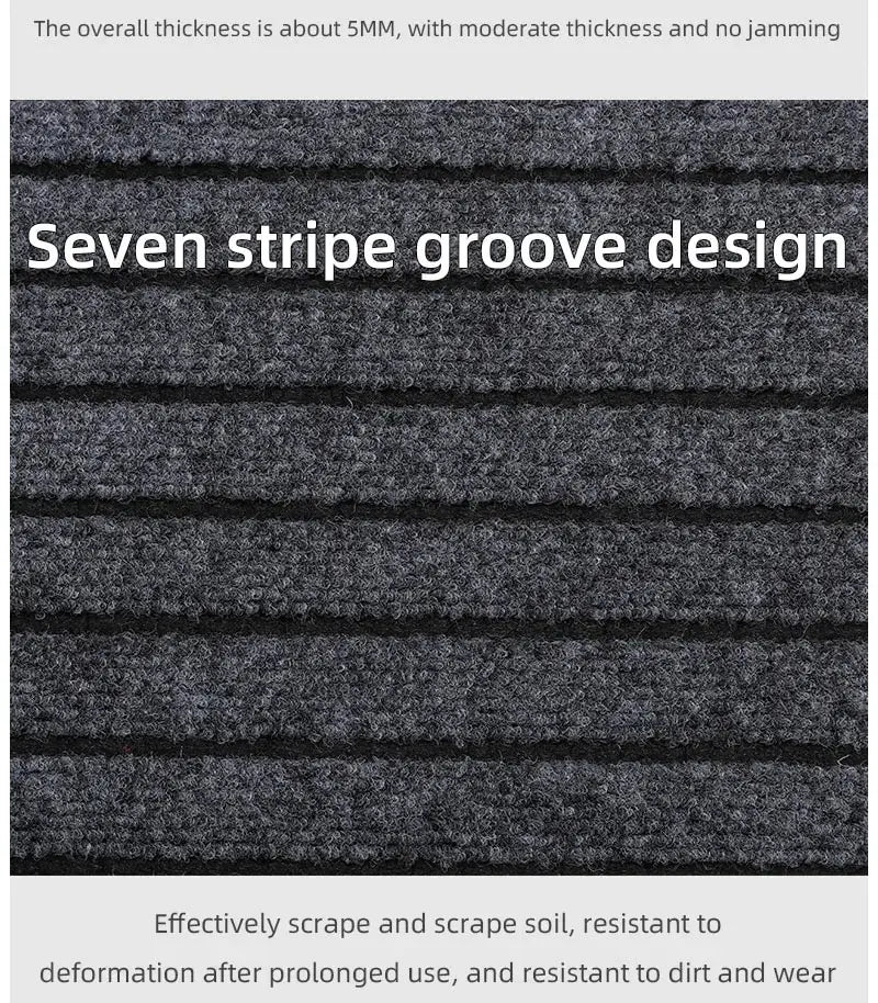 Modern Minimalist Square Floor Mat - Durable, Stain/Fade Resistant, Non-Slip Rubber Backing, Machine Washable for Indoor/Outdoor