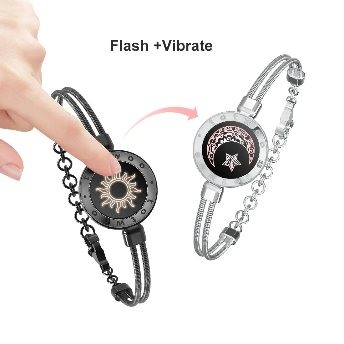 Long Distance Relationship Gifts Smart Sun&Moon Love Bracelet