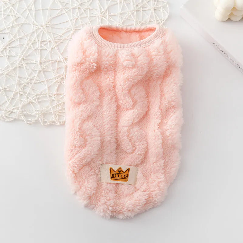 Cute Dog & Cat Sweater - Cozy Knit Hoodie with Harness Hole for Small Dogs
