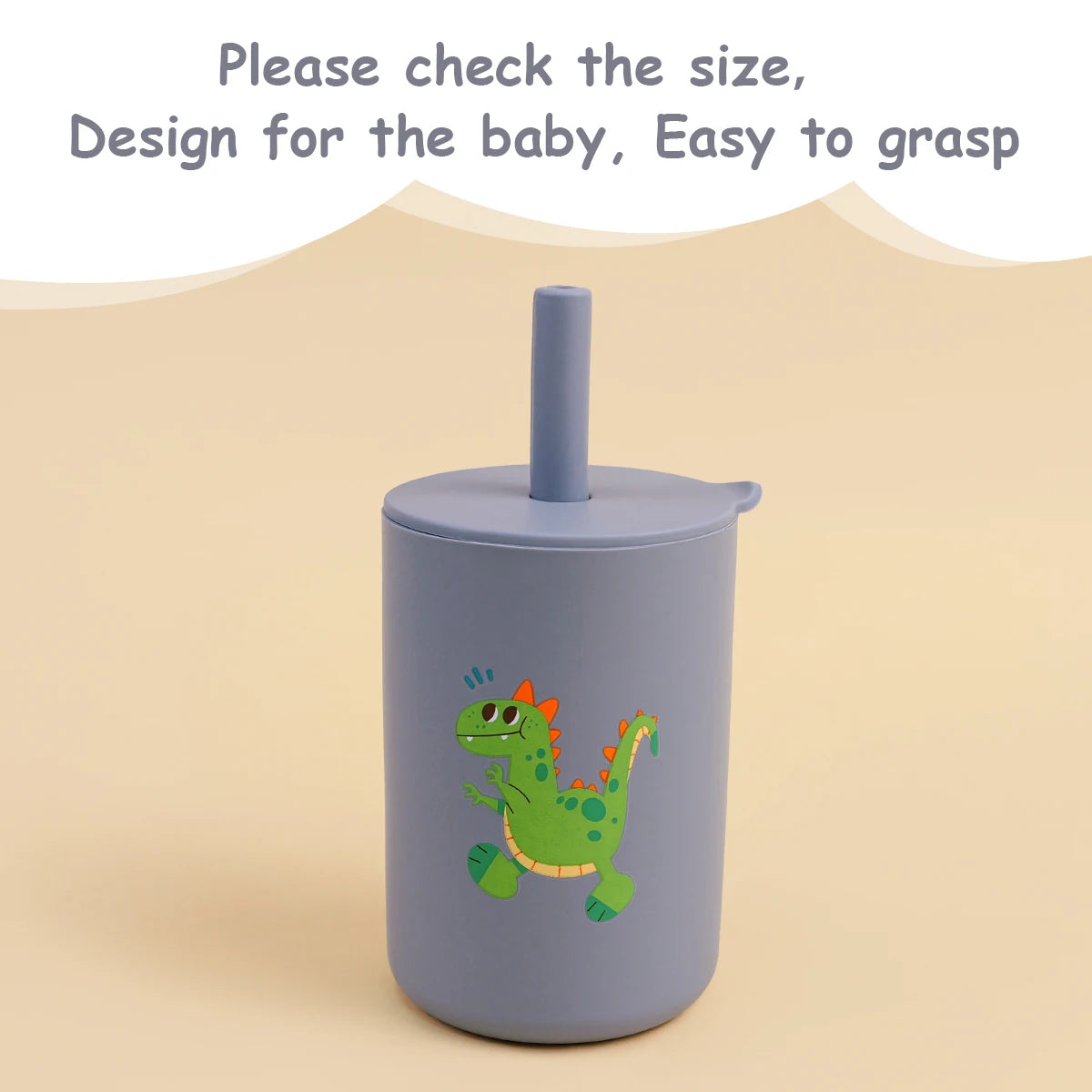 Baby Feeding Drinkware Straw Cup, Baby Learning Feeding Bottles, Anti-Hot Leakproof Silicone Tableware, Toddler Water Bottle