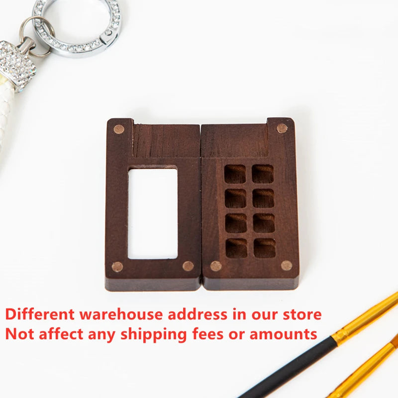 Empty Wooden Watercolor Palette Portable Mini Travel
