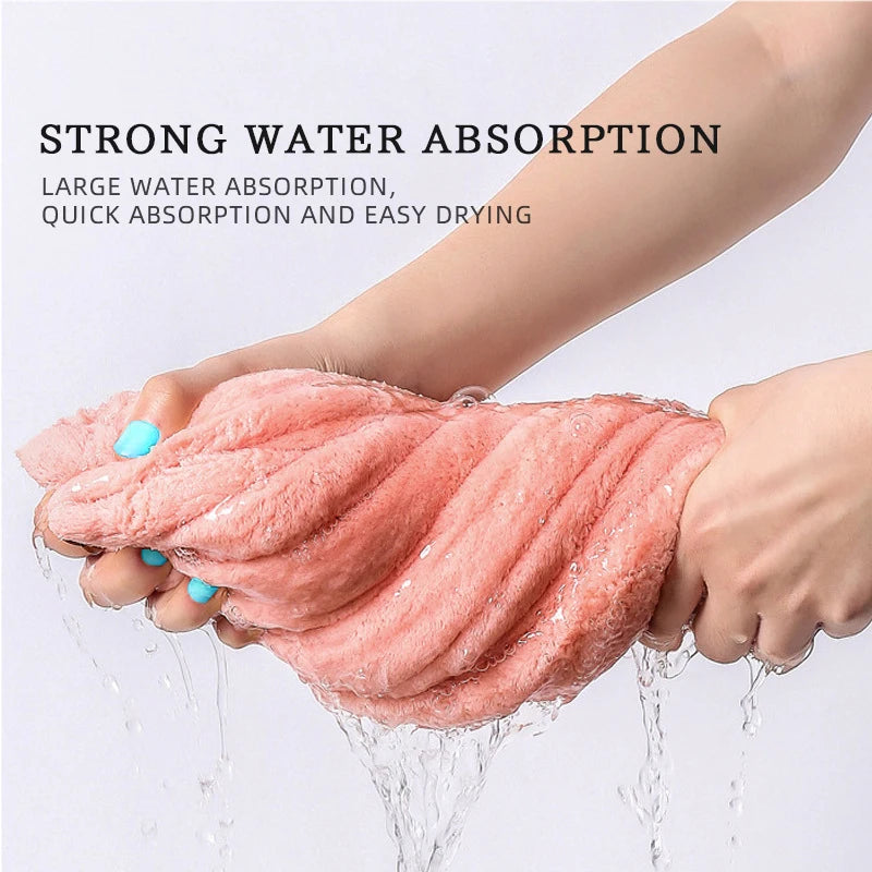 Microfiber Hair Towel Wrap for Women, Shower Spa Head Wrap Hair Drying Hat Turban Microfiber Terry Dry Absorbent Quick Dry Hair