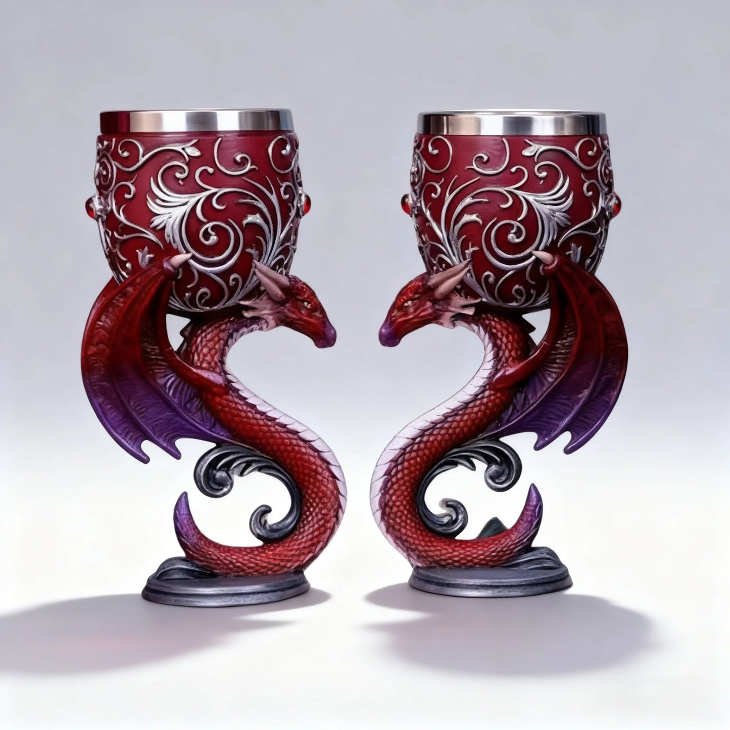 Creative 3D Gothic Wine Goblet Style Contain Dragon Claw Viking Punk Wine Glass Halloween Gifts Bar Drinkware Cup