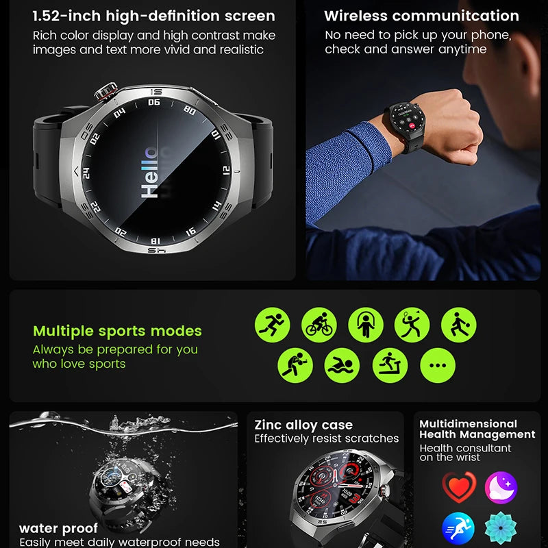 New For Android and ios Smart Watch Men AMOLED Screen GPS Motion trajectory Heart Rate Bluetooth Calls SmartWatch Waterproof