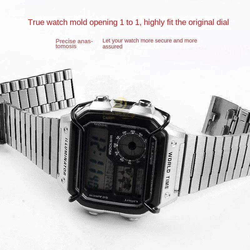 For CASIO Electronic Watch Case AE1200/AE1300 series Men Metal Anti-collision stainless steel Modified watch bezel Bumper