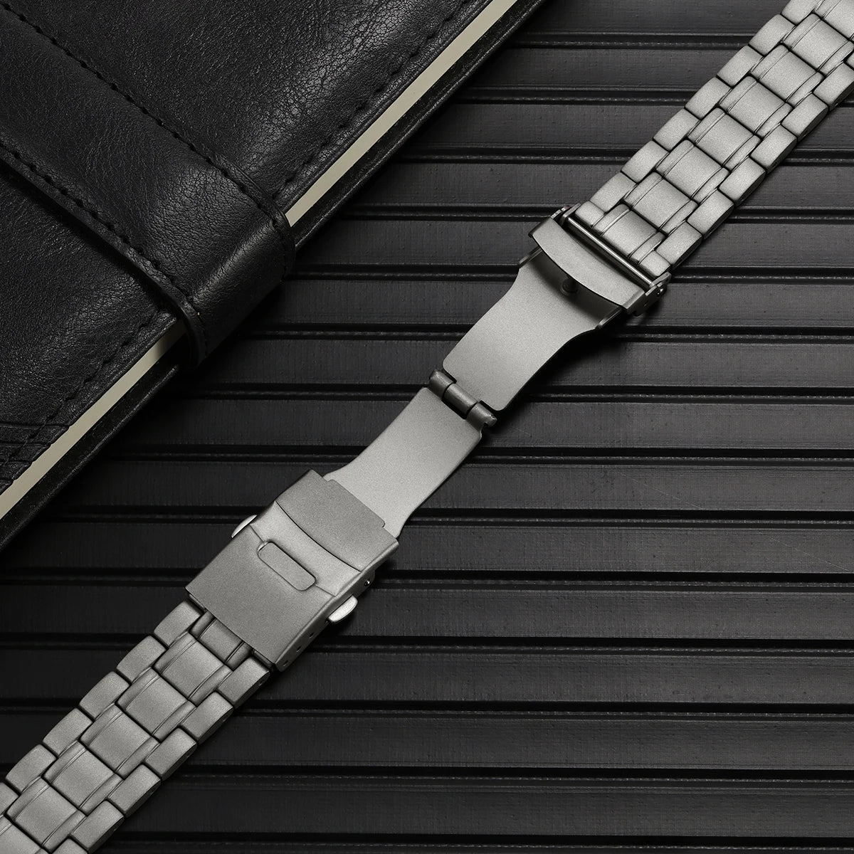 BERNY Quick Release 20m Full Titanium Watch Bands with Titanium Clasp Bracelet for BERNY T2566MS/T2576MS Watch Replace
