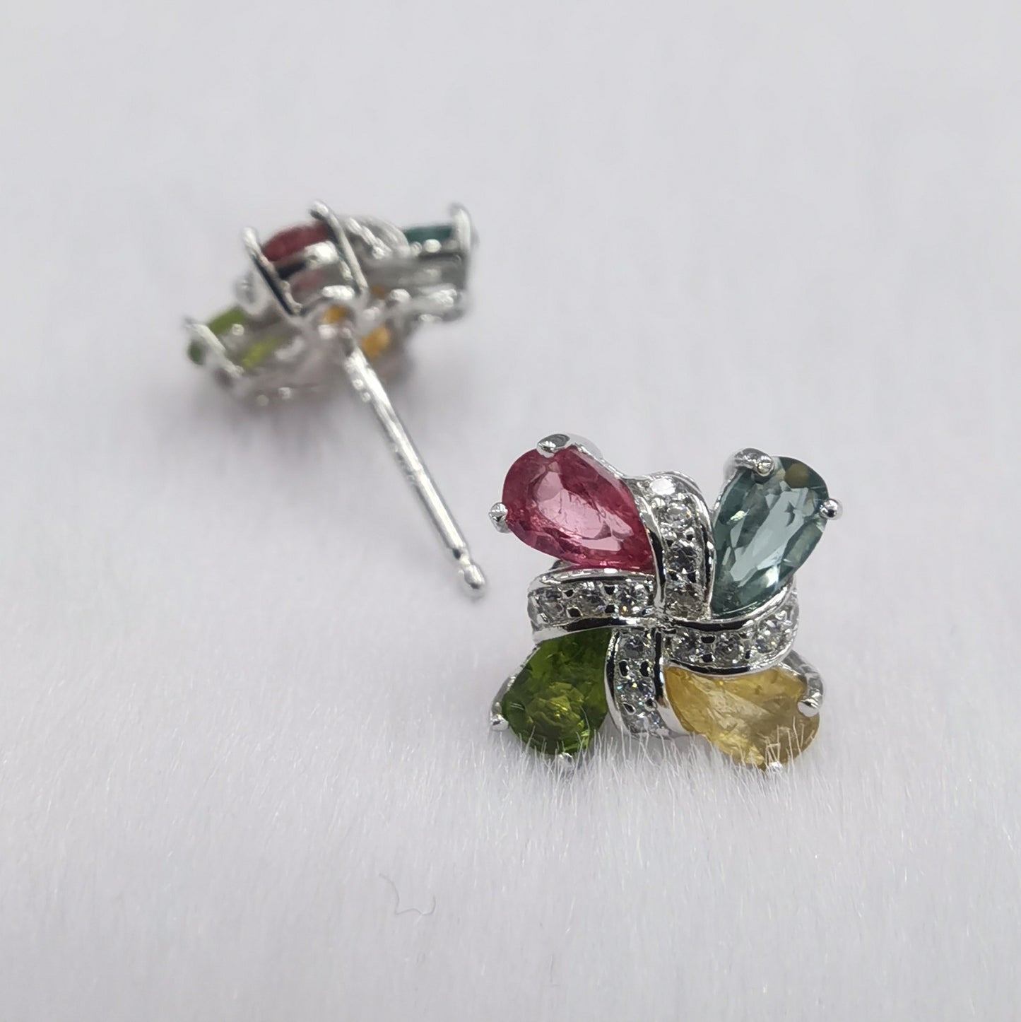 SACE GEMS fashion Earring for Women 100% 925 Sterling Silver Tourmaline Stud Earrings Wedding Party Fine Jewelry Eardrop gift