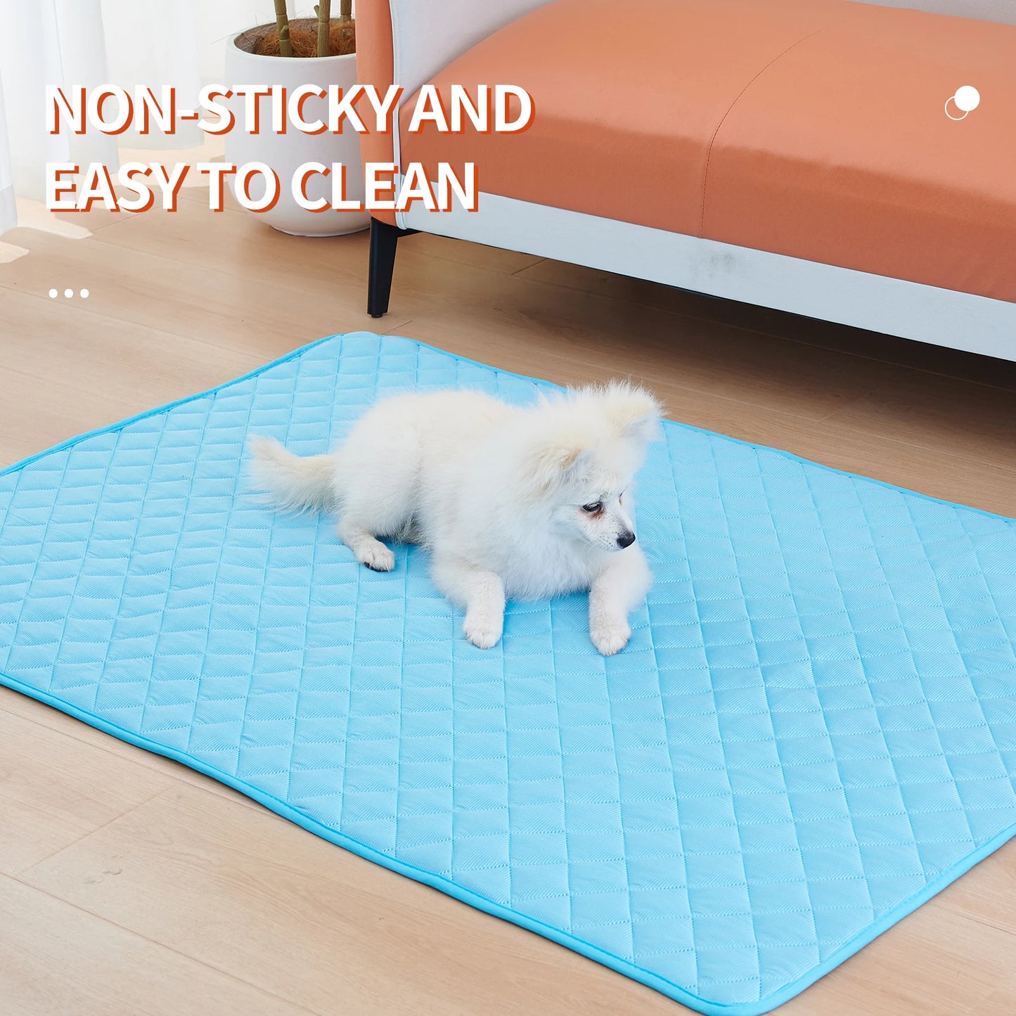 Portable Dog Cooling Mat - Ice Silk Pet Pad for Indoor & Outdoor Use