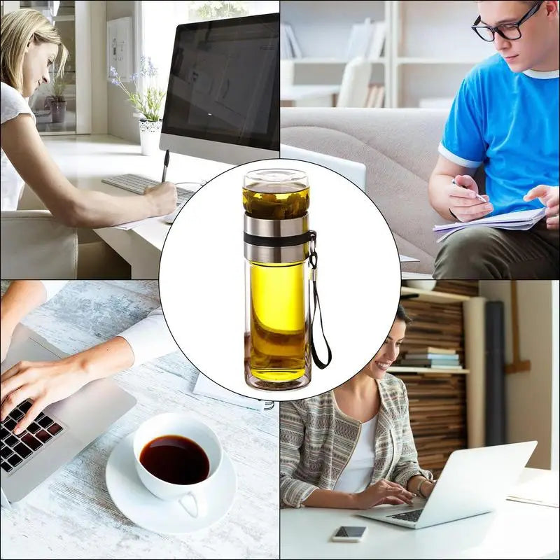 Glass Tea Infuser Bottle,Tea Bottle Travel Mug