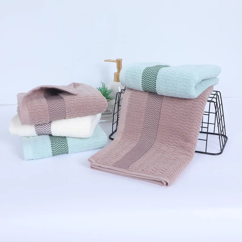 2-Pack Thickened Pure Cotton Towels - Highly Absorbent & Quick-Dry