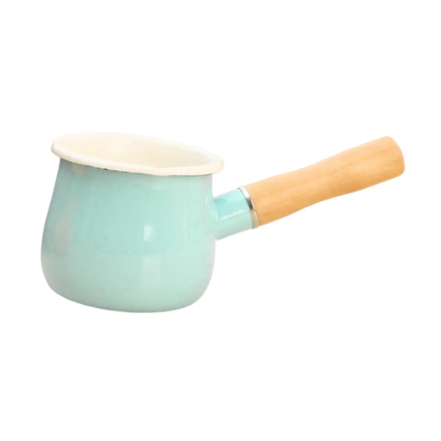 Enamel Milk Pot with Spout with Anti Scald Handle Nonstick Cookware Soup Pot for Home Induction Cooker Outdoor Gas Stove Kitchen