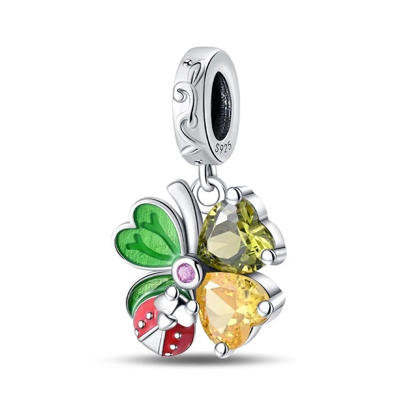925 Silver Plating Colorful Butterfly Insect Animal Charms Beads Sparkling Zircon Fit Qikaola 925 Original Bracelets DIY Jewelry