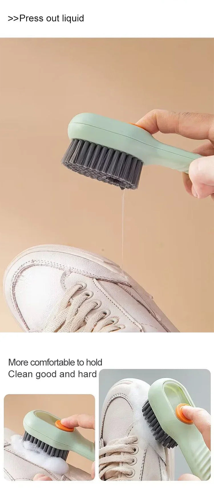 Shoe Brush Cleaner Brush for Cleaning Shoes for Slippers Sneakers Rubber Soft-bristled Liquid Shoe Cleaning Brush Clothing Brush