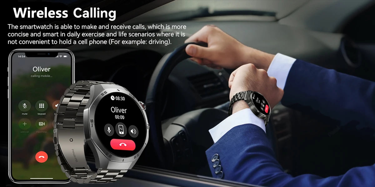 New For Android and ios Smart Watch Men AMOLED Screen GPS Motion trajectory Heart Rate Bluetooth Calls SmartWatch Waterproof