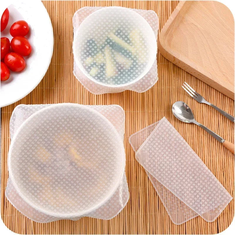 Kitchen Adaptable Silicone Lids Reusable Silicone Cover Bowl Food Wrap Seal Vacuum Lid Stretch Multifunctional Fresh Keeping