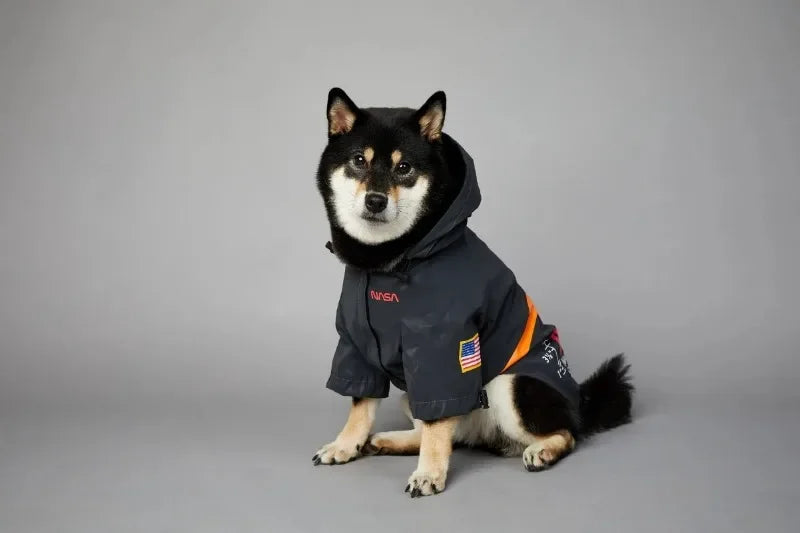 Reflective Space Suit Dog Raincoat - Waterproof Hoodie for All Sizes
