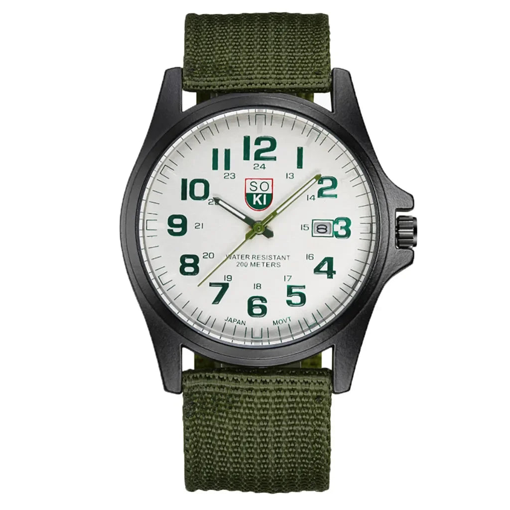 2024 New Fashionable Casual Men Watch Fashion Men's Military Watch Woven Nylon Belt Calendar Quartz Watch Часы Мужски
