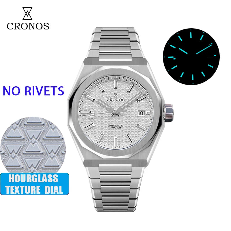Cronos Luxury Men Watch For Men 39mm Skyline PT5000 SW200 Movement Automatic Wristwatches Sapphire 10ATM See-through Back L6028M
