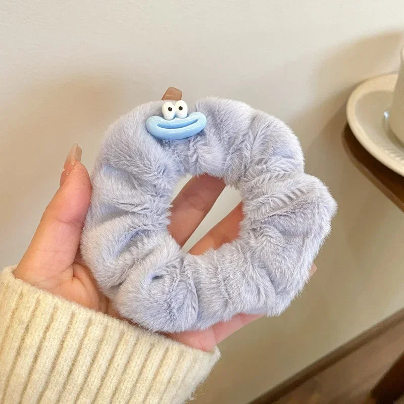 Korean Plush Cat Ear Scrunchies - High Elastic Hair Ties